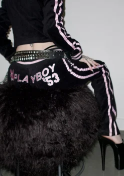 Playboy by Dolls Kill Bottoms|Pants*Leisurely Yours Velour Track Pants
