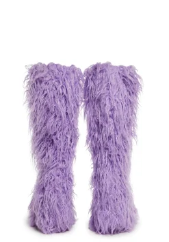 Club Exx Boots*Liquid Rhythm Faux Fur Boots - Purple