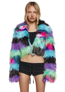 Club Exx Outerwear|Plus*Little Monster Faux Fur Jacket