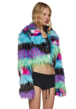 Club Exx Outerwear|Plus*Little Monster Faux Fur Jacket