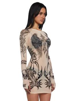 Current Mood Dresses|Plus*Lives For Sin Tattoo Dress