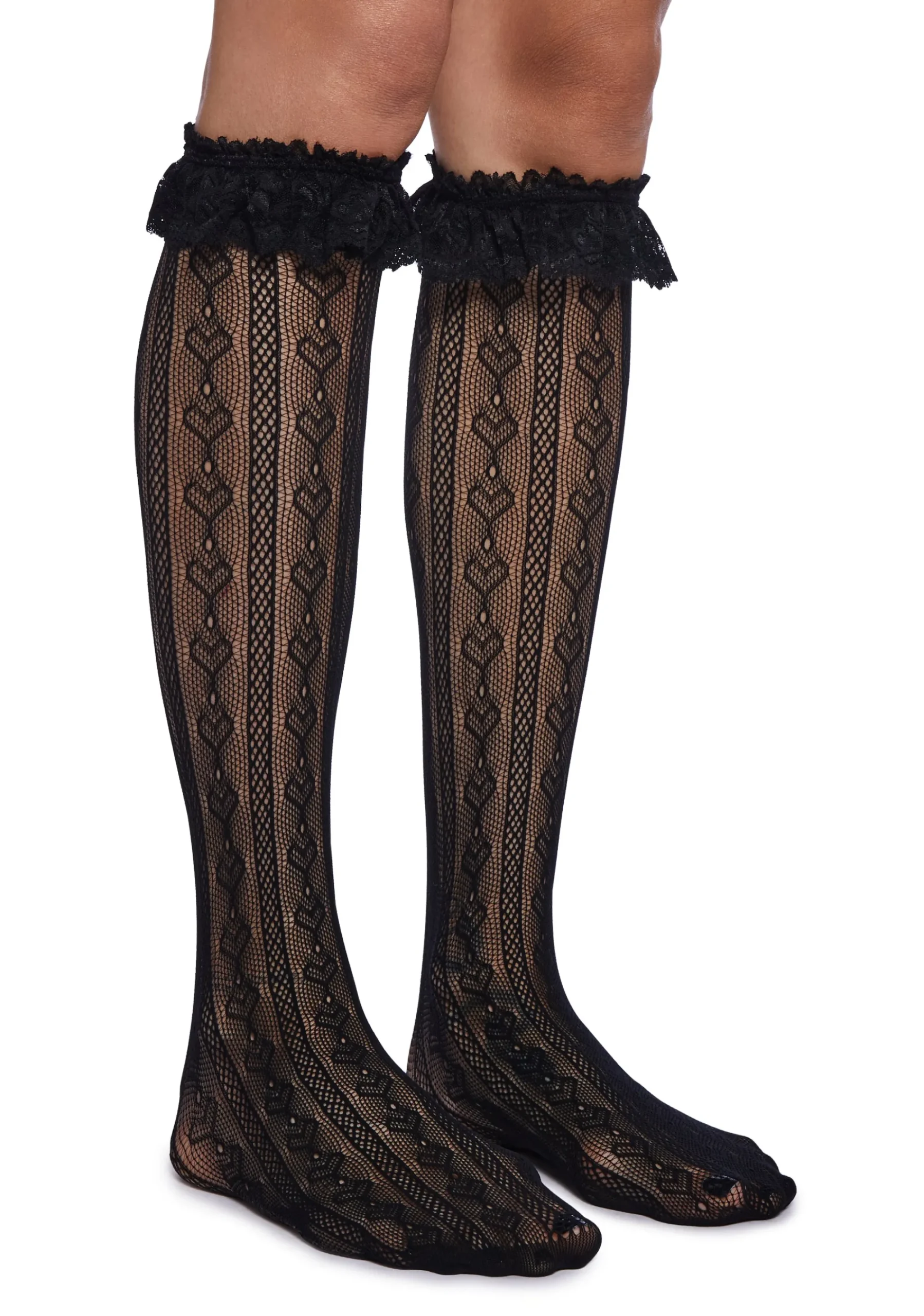 x_Leg Avenue Socks & Tights*Love Potion Knee High Socks - Black