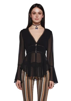 dELiA*s by Dolls Kill Tops*Love Record Breaker Chiffon Blouse