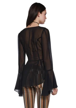 dELiA*s by Dolls Kill Tops*Love Record Breaker Chiffon Blouse