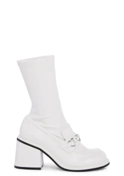Sugar Thrillz Boots|Platforms*Love So Deep Loafer Boots - White