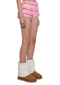 Sugar Thrillz Bottoms|Plus*Lovesick Lace Ruffle Bloomers - Pink