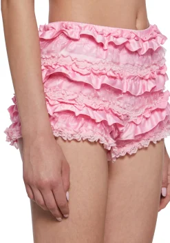 Sugar Thrillz Bottoms|Plus*Lovesick Lace Ruffle Bloomers - Pink