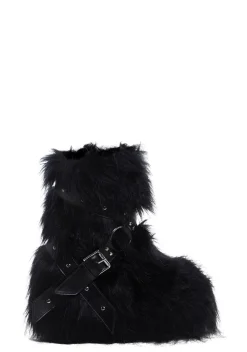Club Exx Boots*Low Wild Instincts Faux Fur Boots - Black