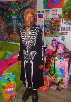 Trickz N' Treatz Outerwear*Lurking Horror Skeleton Trench Coat