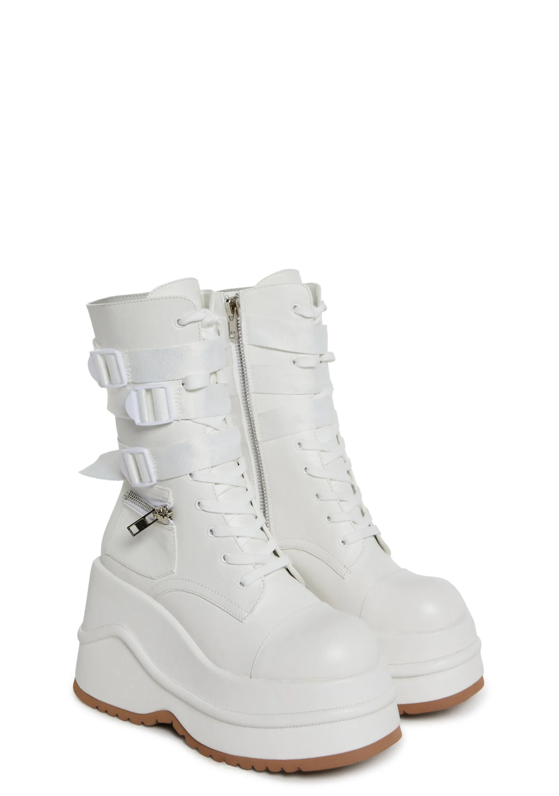 Current Mood Boots|Platforms*Mad Hustle Wedge Platform Boots - White