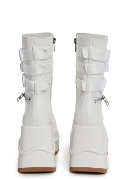 Current Mood Boots|Platforms*Mad Hustle Wedge Platform Boots - White