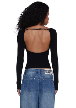 X_HONEY MANGO Tops*Made Me Realize Sweater Top-Black