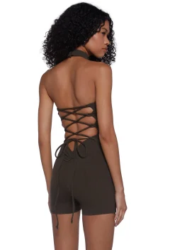 x_AEllen Jumpsuits & Rompers*Many Beats Lace Up Romper