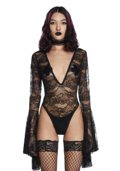 Widow Tops*Married To Misery Lace Bodysuit
