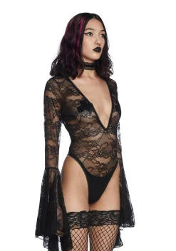 Widow Tops*Married To Misery Lace Bodysuit