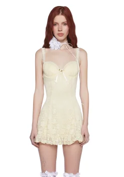Sugar Thrillz Dresses|Mini Dresses*Meadow Delight Mini Dress - Yellow