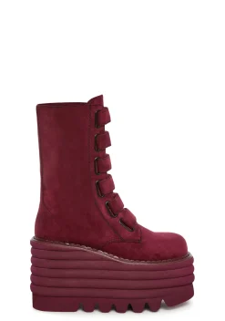 Club Exx Boots|Platforms*Meant To Be Platform Boots - Dark Red