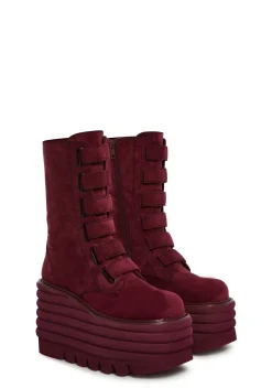 Club Exx Boots|Platforms*Meant To Be Platform Boots - Dark Red