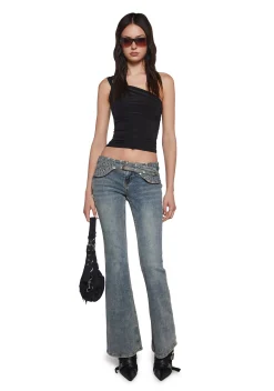 x_Blue Blush Tops*Meet Ups One Shoulder Top - Black