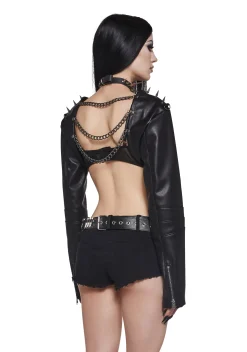 Widow Tops*Metal Siren Spiked Shrug