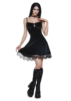 Widow Dresses*Midnight Blind Faith Velvet Dress