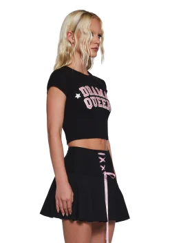 Sugar Thrillz Tops*Midnight Dramatic Confessions Baby Tee