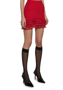 Sugar Thrillz Bottoms|Skirts*Mistletoe Moves Mini Skirt- Red