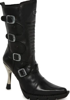New Rock Boots*M-9373N-C2 Skinny Heel Moto Boots
