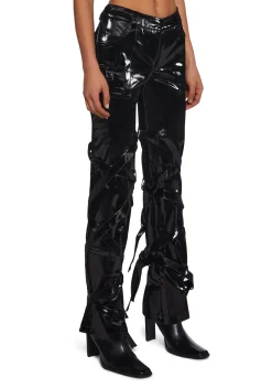 DARKER WAVS Bottoms|Pants*Modulation Liquid Velvet Strappy Pants