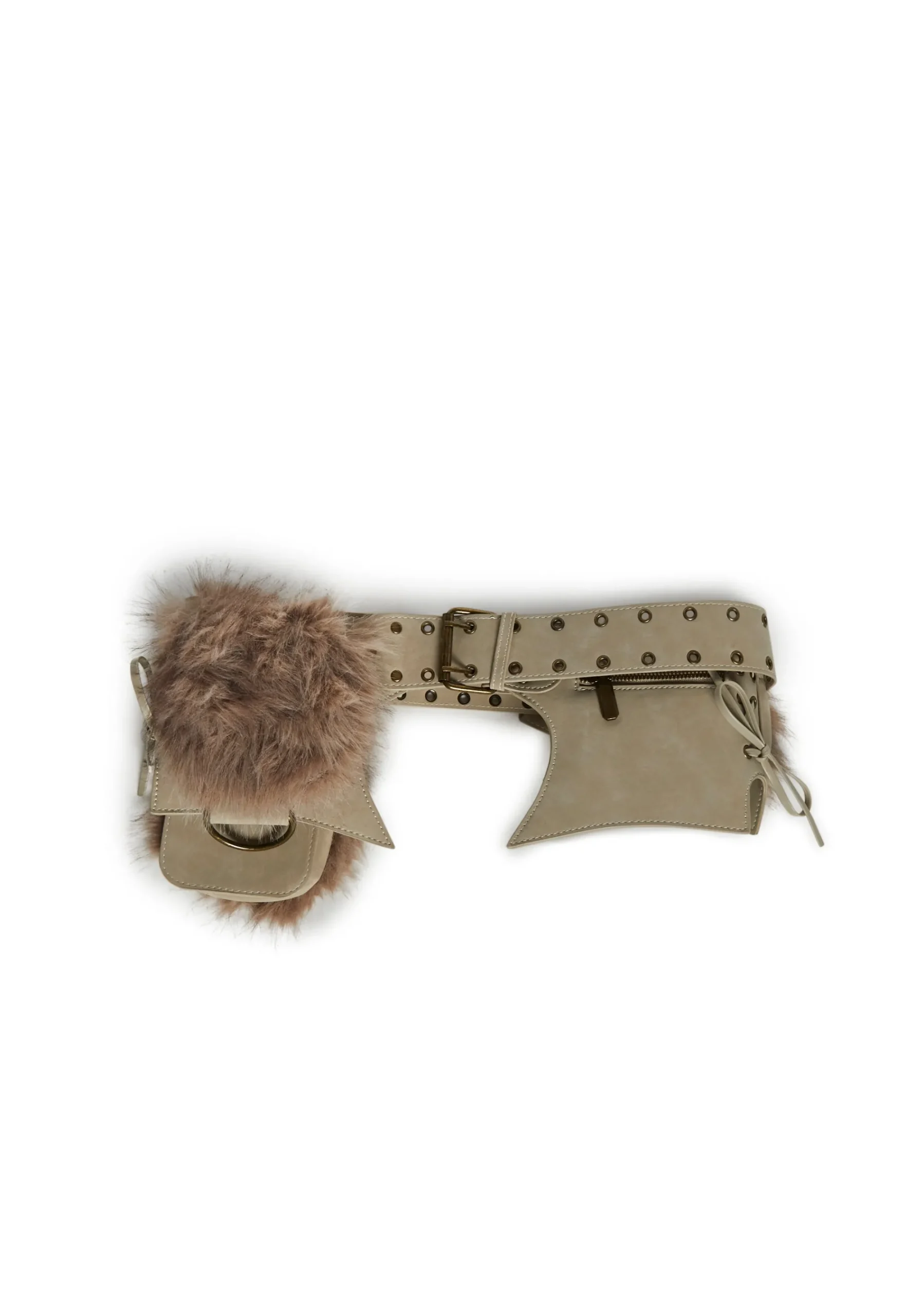 Club Exx Belts & Harnesses*Mojave Dreams Utility Belt - Beige Fur