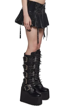 Widow Bottoms|Skirts*Morbid Midnight PVC Mini Skirt