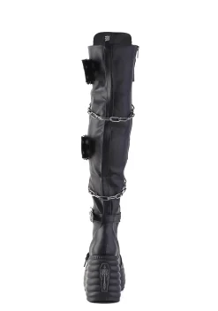 Demonia Boots|Platforms*Morte-312 Lace-Up Wedge Boots