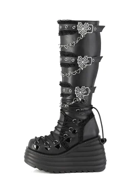 Demonia Boots|Platforms*Morte-215 Platform Wedge Boots