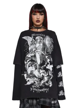 Widow Tops|Plus*Mourning Angels Long Sleeve Top