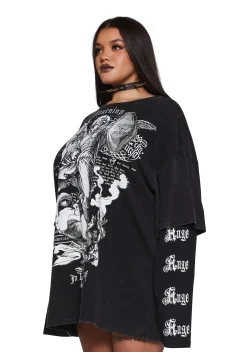 Widow Tops|Plus*Mourning Angels Long Sleeve Top