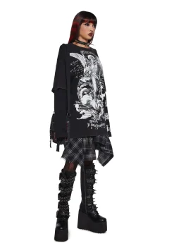 Widow Tops|Plus*Mourning Angels Long Sleeve Top