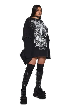 Widow Tops|Plus*Mourning Angels Long Sleeve Top