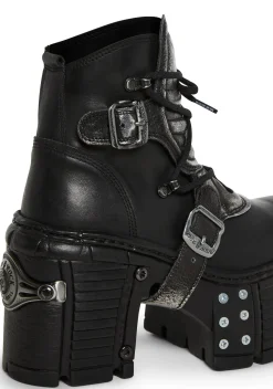 New Rock Boots*M-TM004-C3 Moto Buckle Boots
