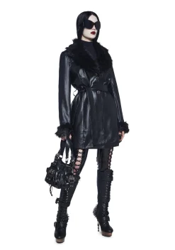 Widow Outerwear*Muse Of Midnight Vegan Leather Coat