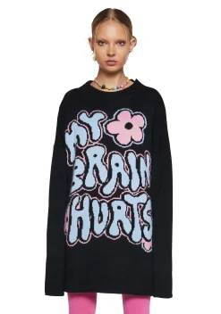 dELiA*s by Dolls Kill Tops|Plus*My Brain Hurts Intarsia Sweater