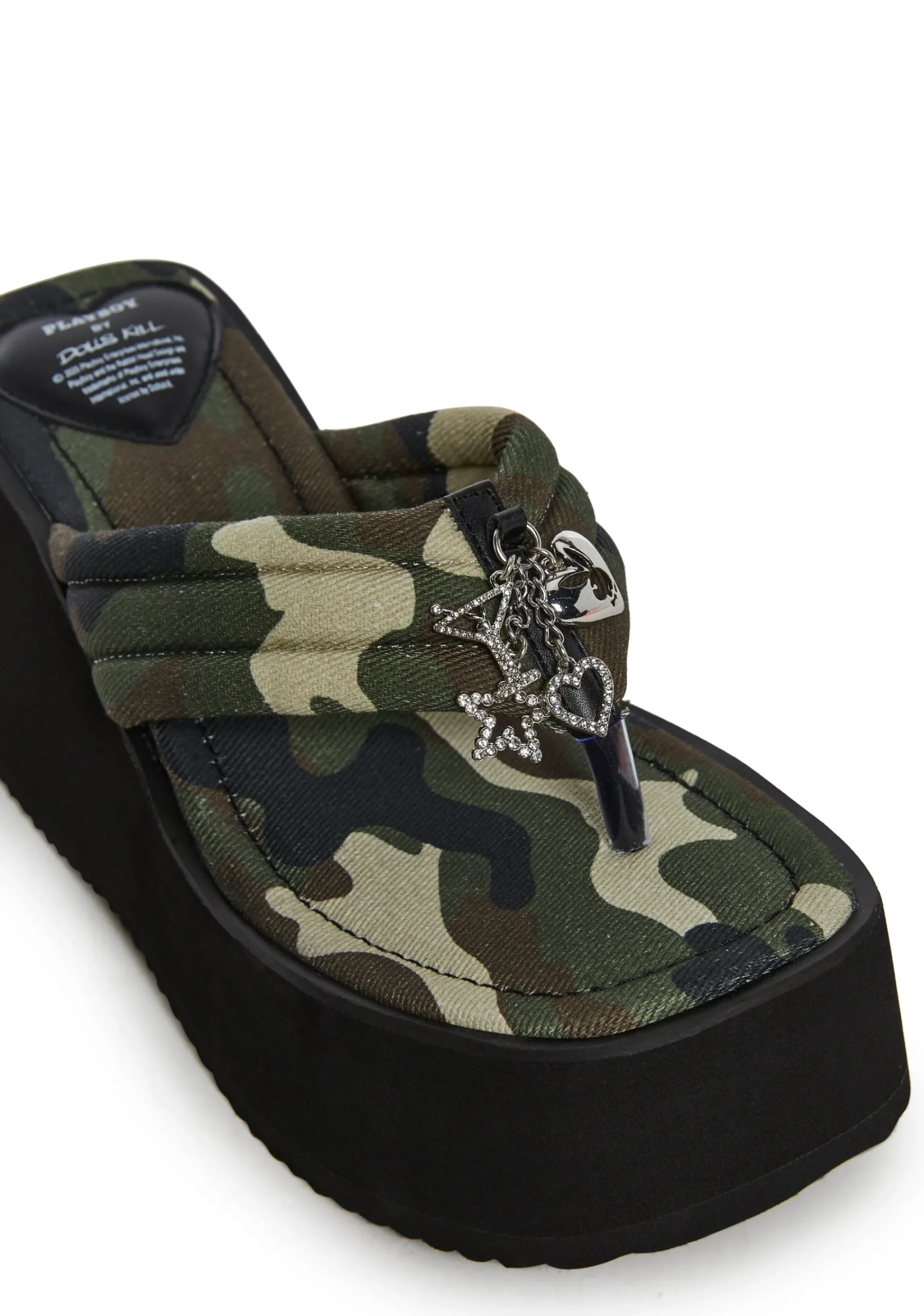 Playboy by Dolls Kill Sandals*My Command Platform Thong Sandals