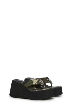 Playboy by Dolls Kill Sandals*My Command Platform Thong Sandals