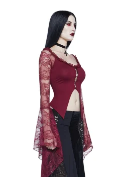 Widow Tops|Plus*My Very Nature Long Sleeve Top - Dark Red