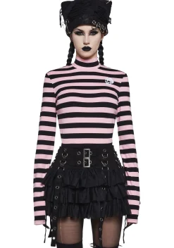 The Grave Girls Tops|Plus*Never Meant To Be Mock Neck Top - Pink
