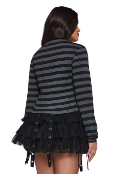 The Grave Girls Tops|Plus*Never Meant To Be Mock Neck Top - Gray