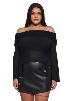 Current Mood Tops|Plus*Never Underestimate Off The Shoulder Top