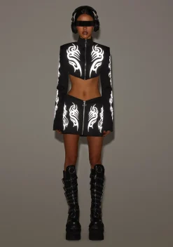 Club Exx Bottoms|Skirts*Night Raver Reflective Mini Skirt