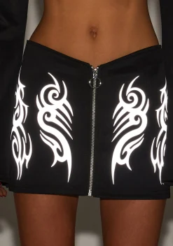Club Exx Bottoms|Skirts*Night Raver Reflective Mini Skirt