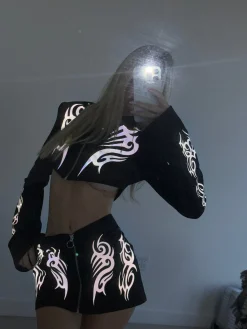 Club Exx Bottoms|Skirts*Night Raver Reflective Mini Skirt