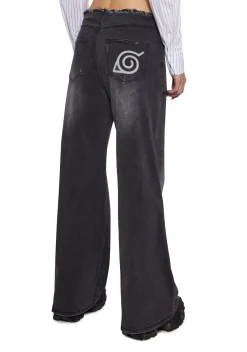 Dolls Kill x NARUTO SHIPPUDEN Bottoms|Pants*Ninja Academy Elite Wide Leg Pants With Skirt